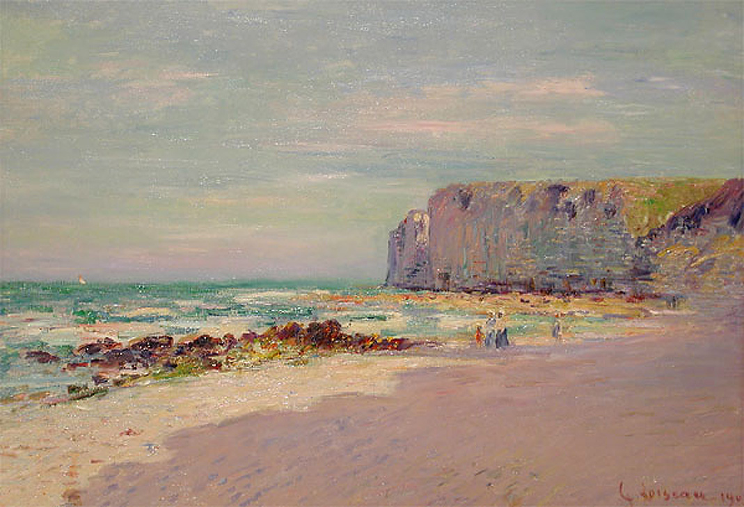 Cliffs at Petit Dalles, Normandy (1908) Gustave Loiseau tablo - Dekolata