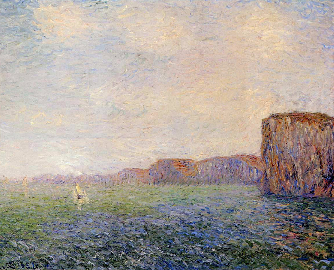 Cliffs by the Sea (1901) Gustave Loiseau tablo - Dekolata