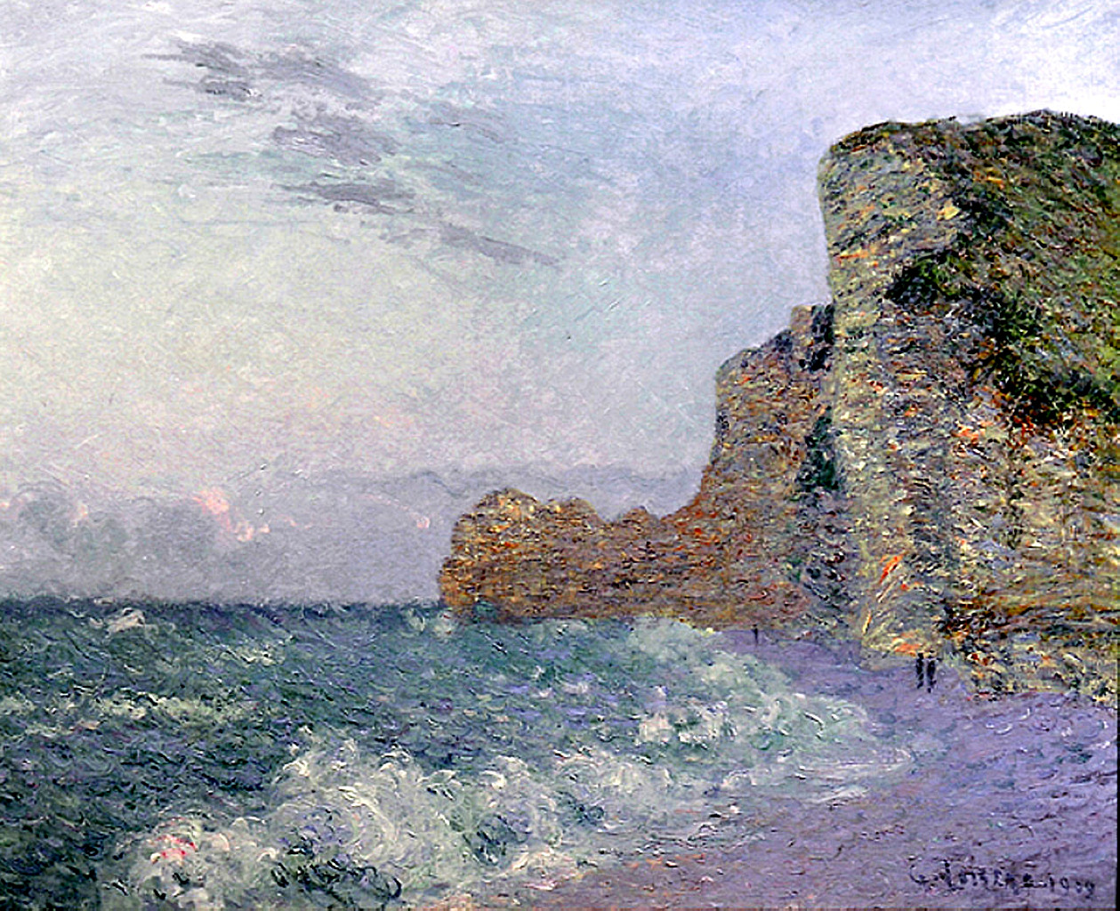 Cliffs in Normandy Evening (1909) Gustave Loiseau tablo - Dekolata
