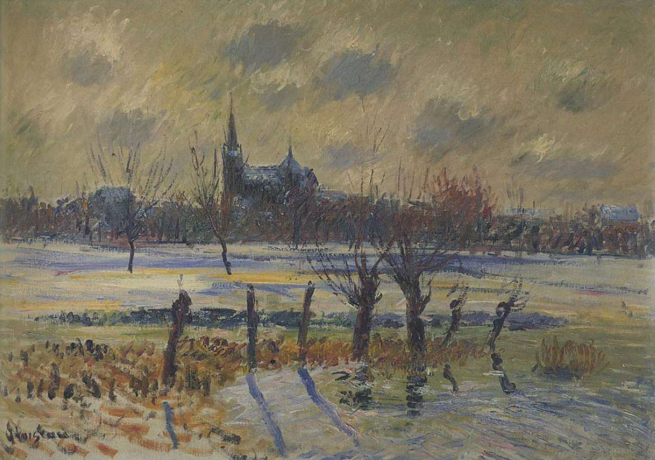 Flood at Nantes (1909) Gustave Loiseau tablo - Dekolata