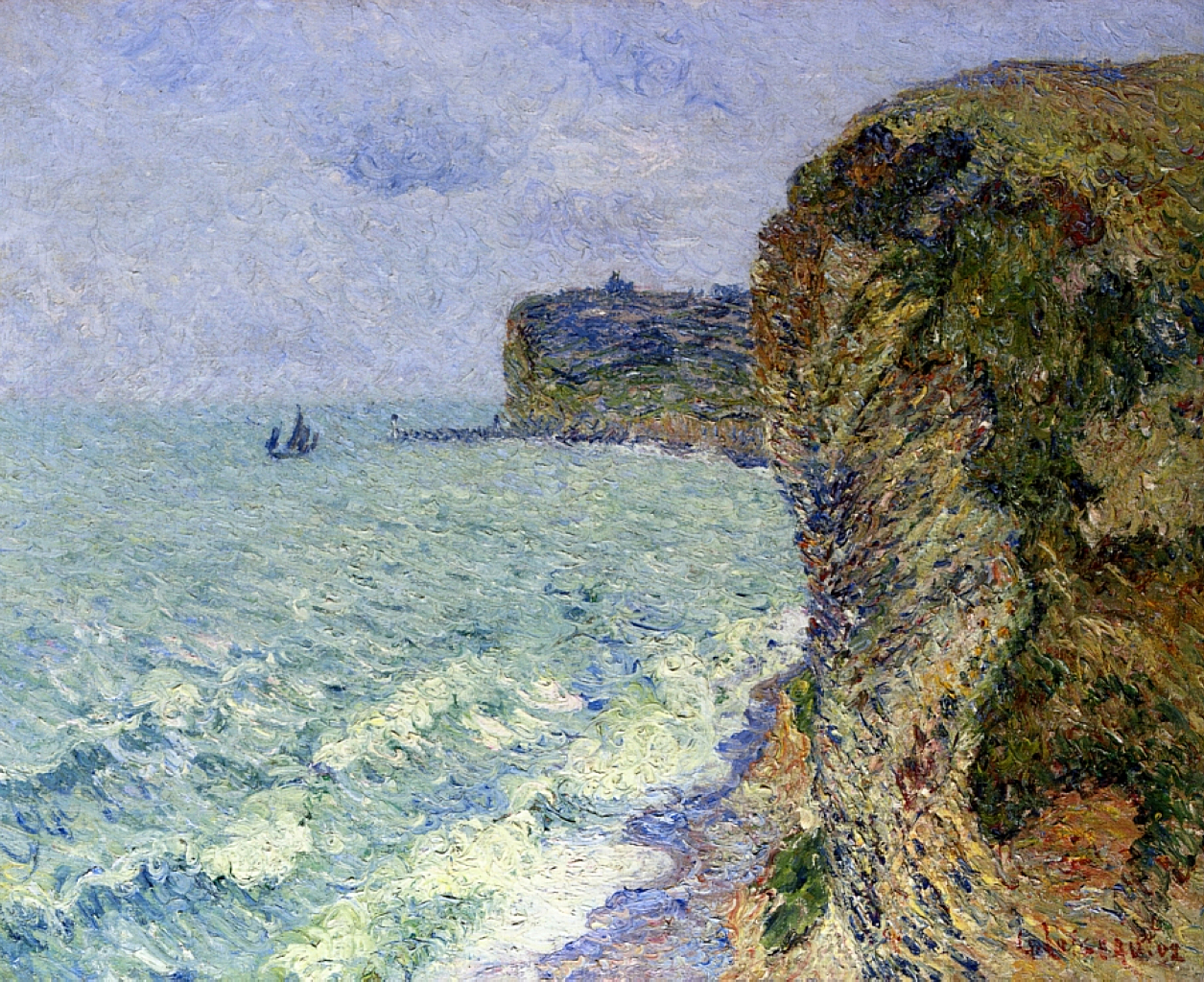 Grainville Cliff near Fecamp (1902) – Gustave Loiseau Tablo