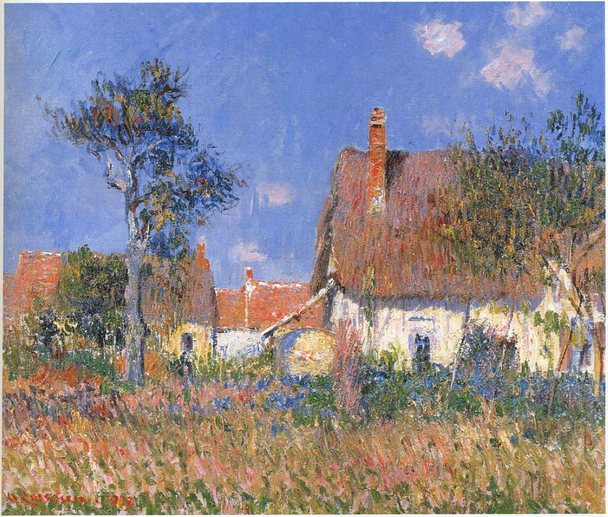 Houses in Normandy (1913) Gustave Loiseau tablo - Dekolata