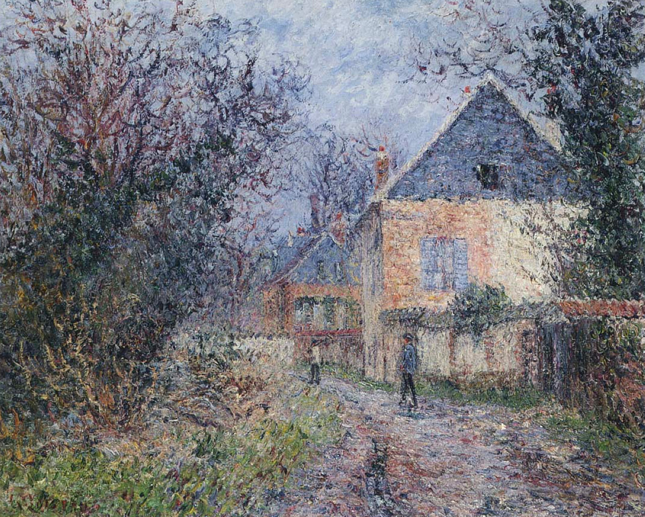 Houses near the Eure Gustave Loiseau tablo - Dekolata