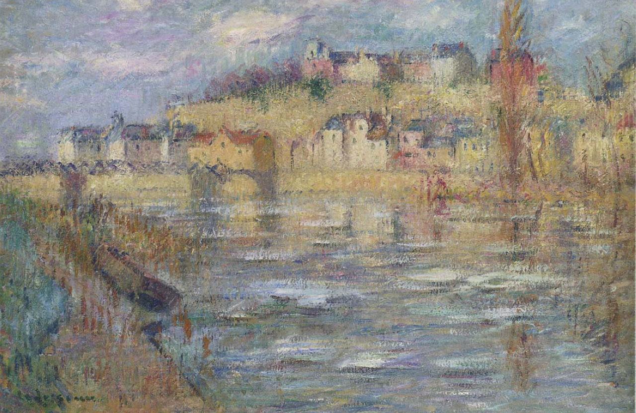 Ice on the Oise river Gustave Loiseau tablo - Dekolata