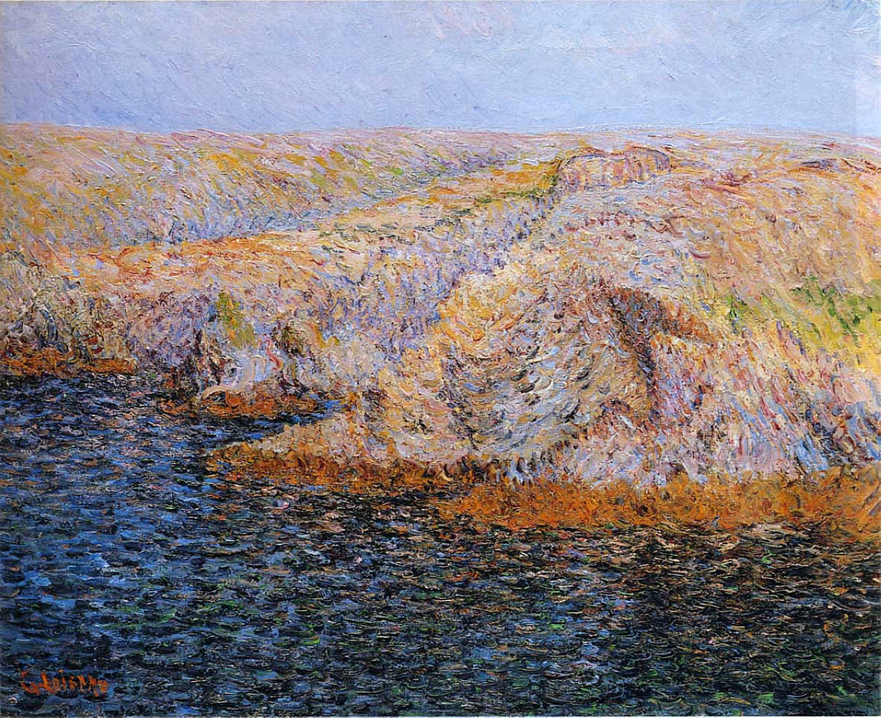 Ice on the Oise river (1905) Gustave Loiseau tablo - Dekolata