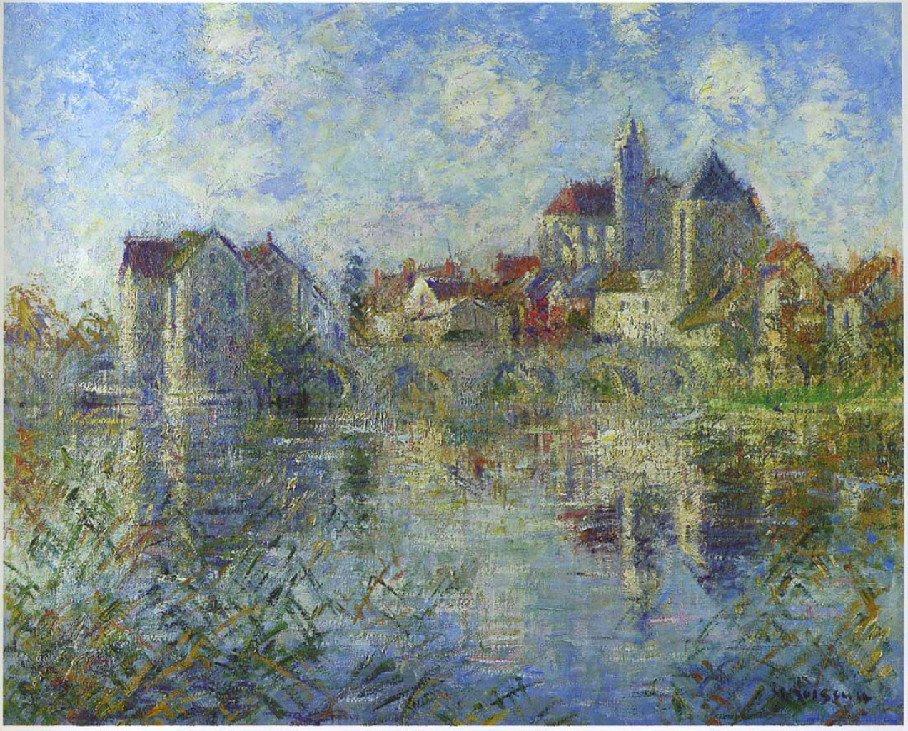 Moret on Loing and the church Gustave Loiseau tablo - Dekolata