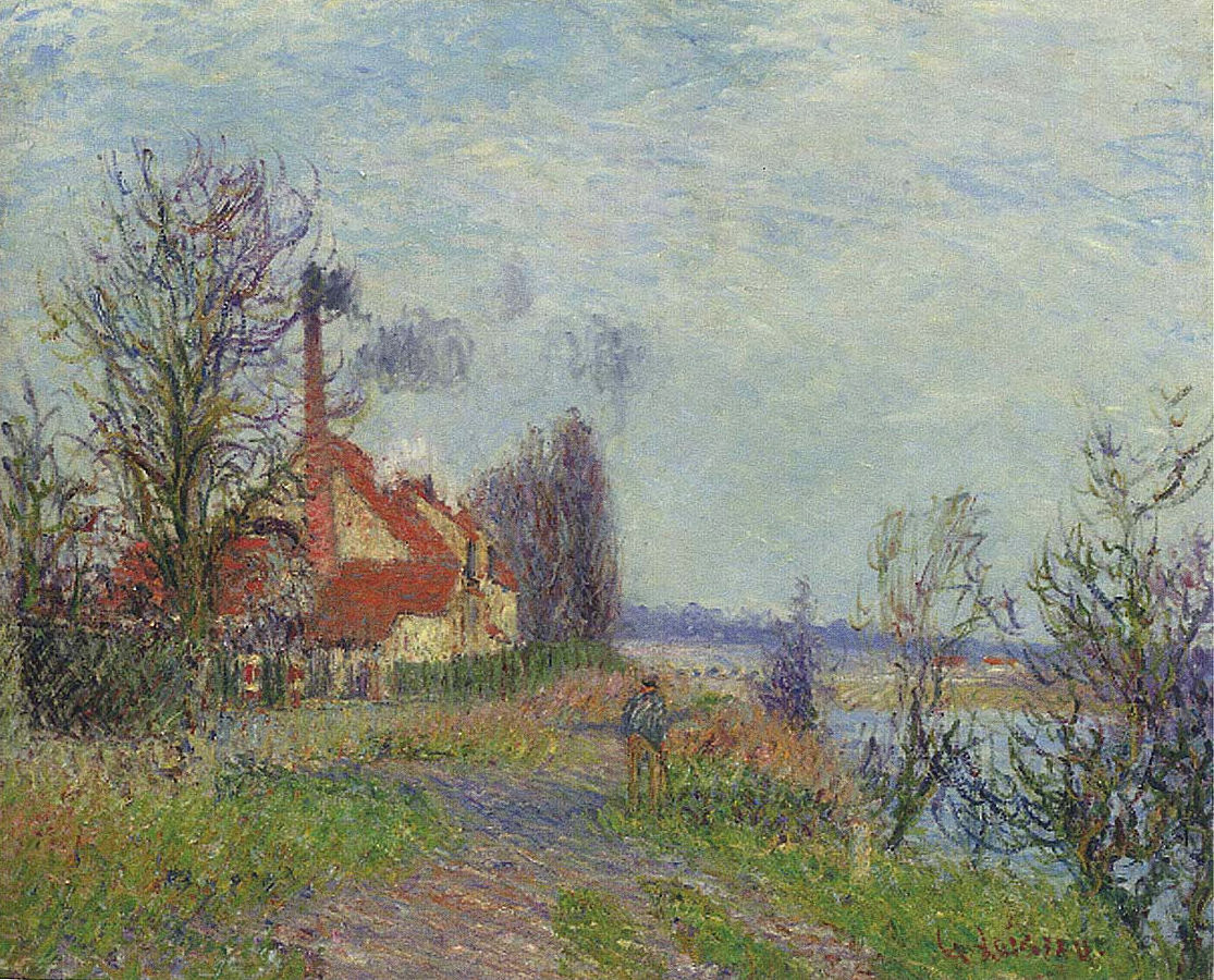 Paper Mill at Port Marly (1920) Gustave Loiseau tablo - Dekolata