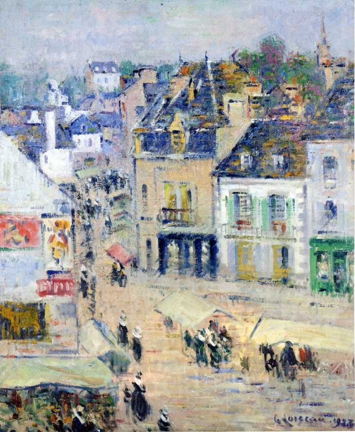 Pont Aven, Grey Weather (1923) Gustave Loiseau tablo - Dekolata
