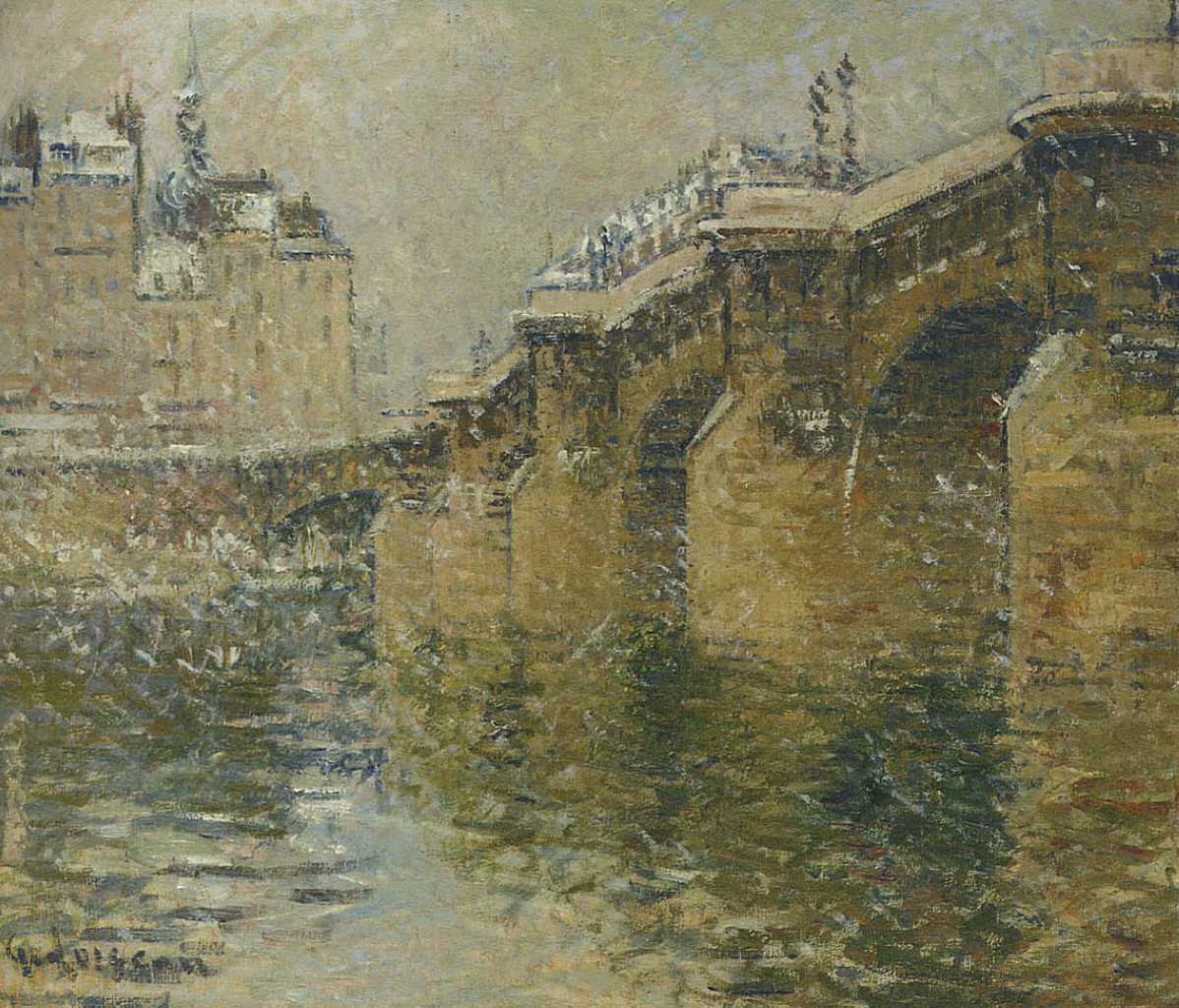 Pont Neuf in the Snow (1922) Gustave Loiseau tablo - Dekolata