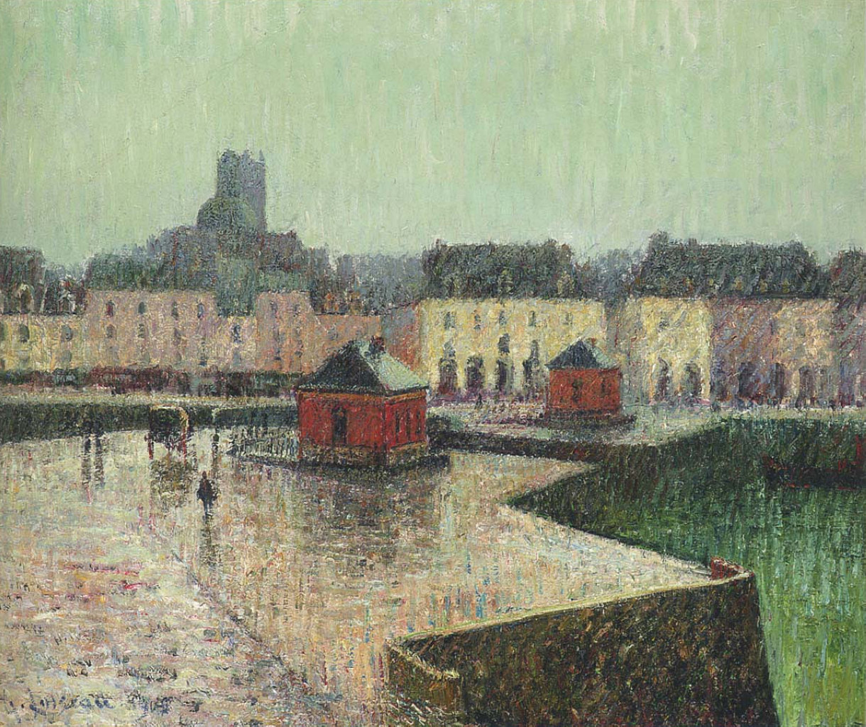 Port at Dieppe (1909) Gustave Loiseau tablo - Dekolata