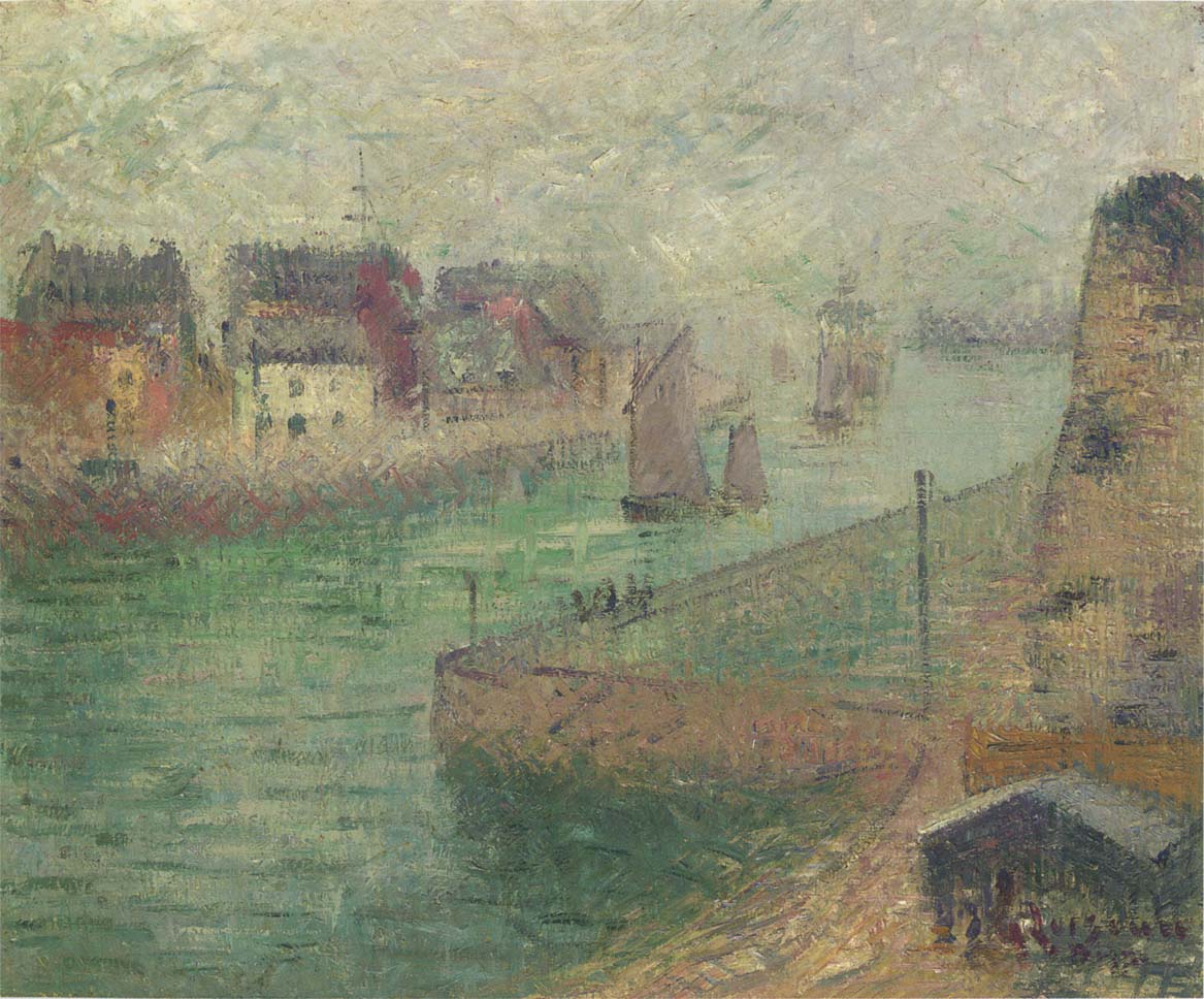 Port at Dieppe in Fog Gustave Loiseau tablo - Dekolata