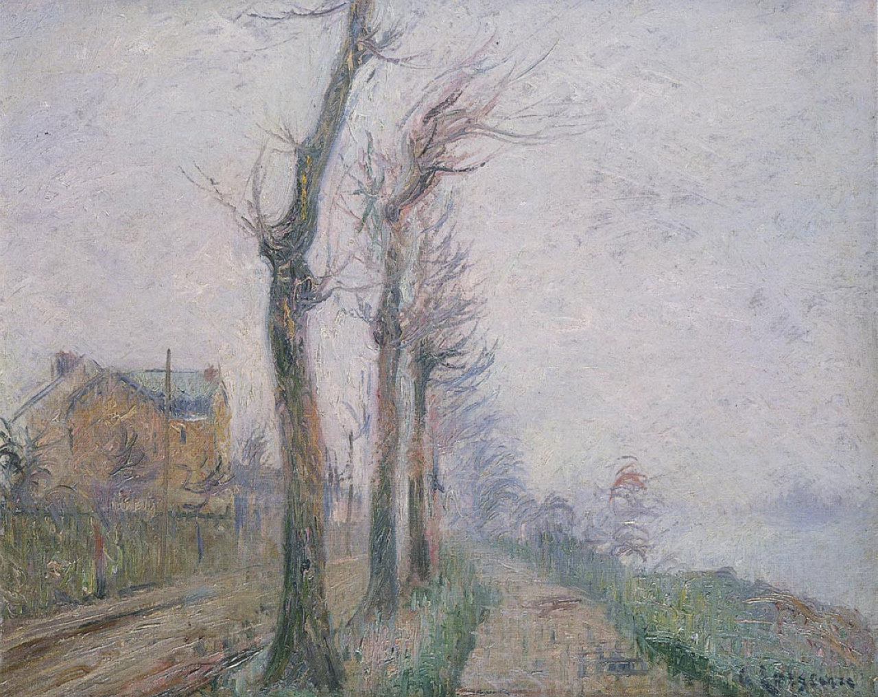 Pothius Quay at the Oie River – Gustave Loiseau Tablo