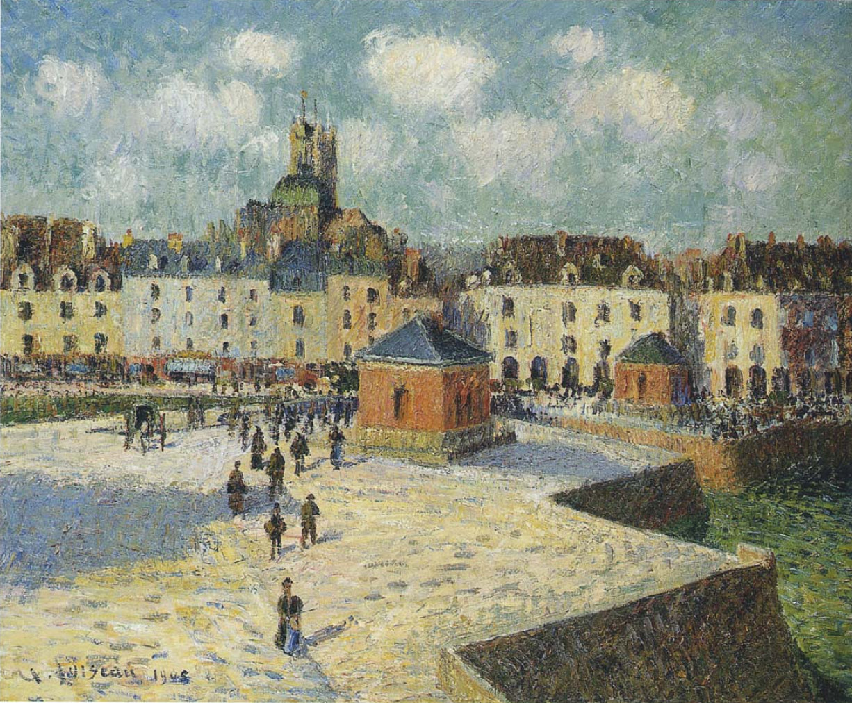 Quay at Dieppe (1902) Gustave Loiseau tablo - Dekolata