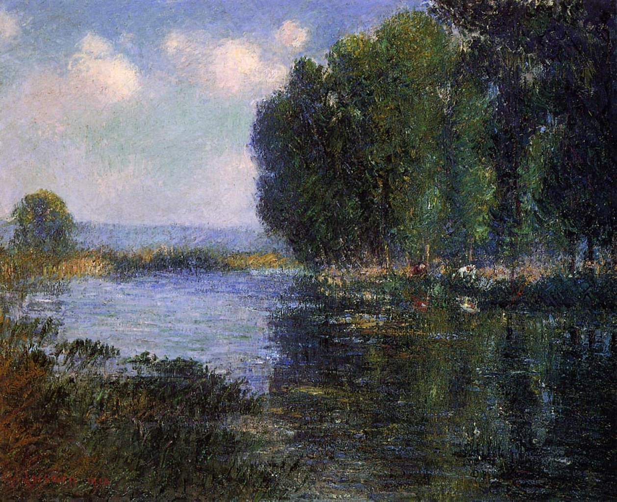River Bend in Normandy (1910) Gustave Loiseau tablo - Dekolata