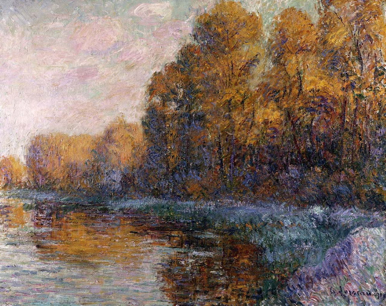 River in Autumn (1919) – Gustave Loiseau Tablo