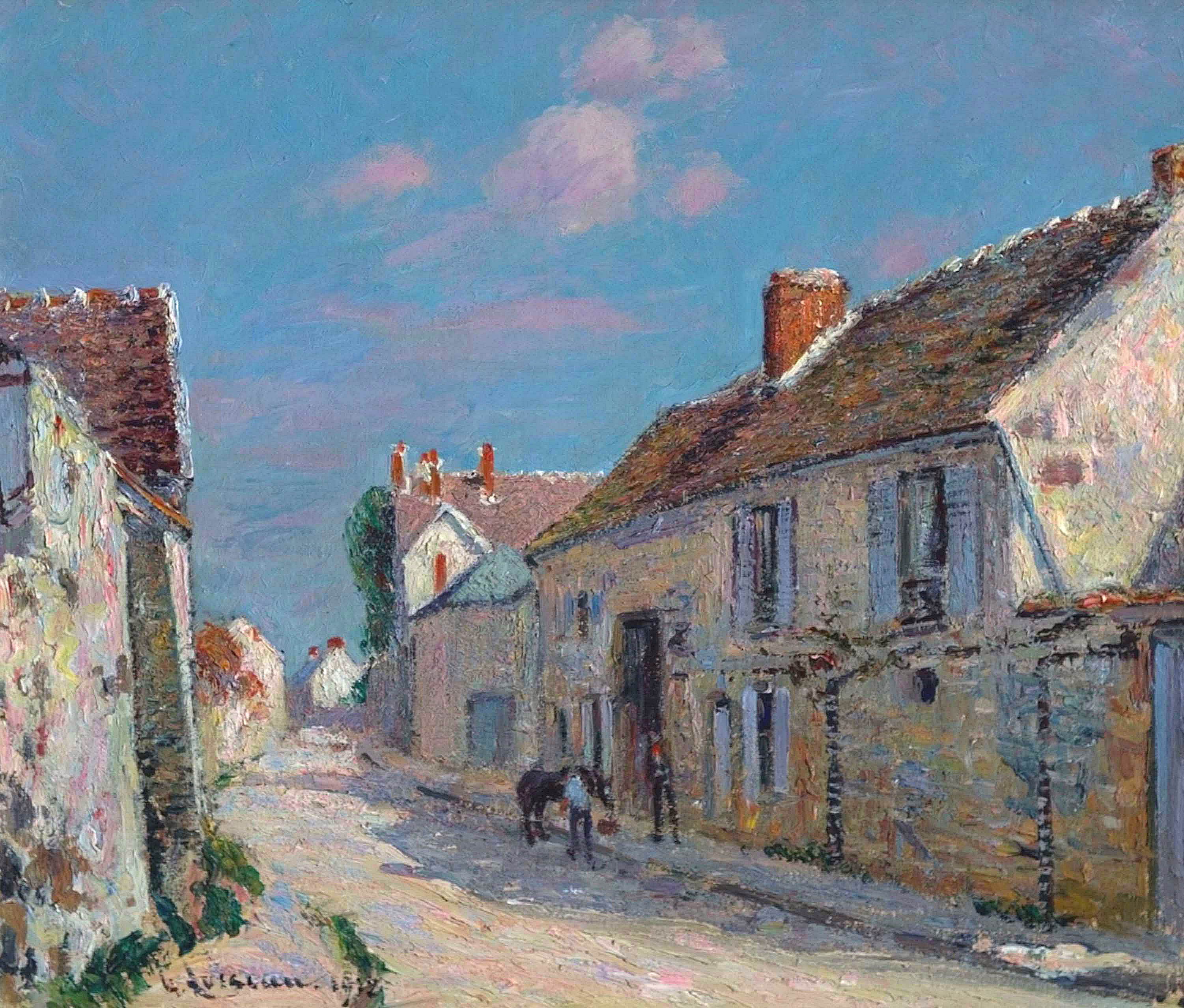 Rue a Ennery (1912) – Gustave Loiseau Tablo