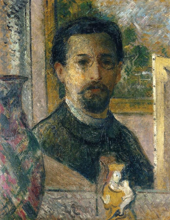 Self Portrait with Statuette (1916) Gustave Loiseau tablo - Dekolata