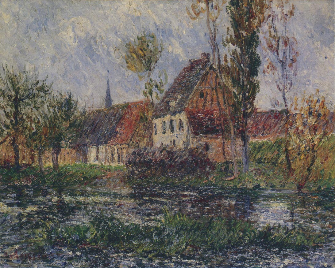 Small Farm by the Eure River Gustave Loiseau tablo - Dekolata