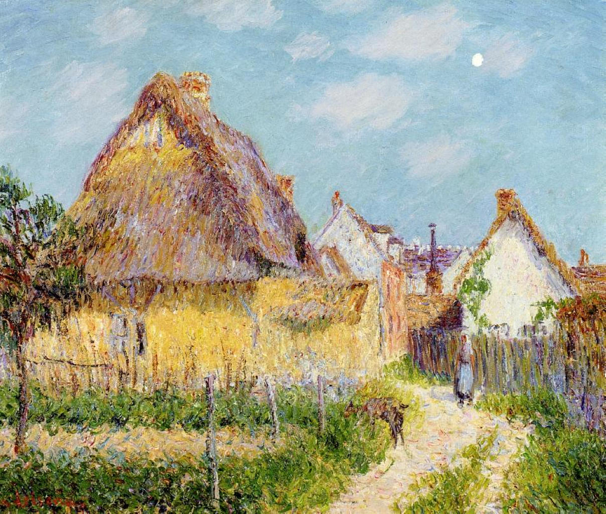 Thatched Cottage (1903) Gustave Loiseau tablo - Dekolata