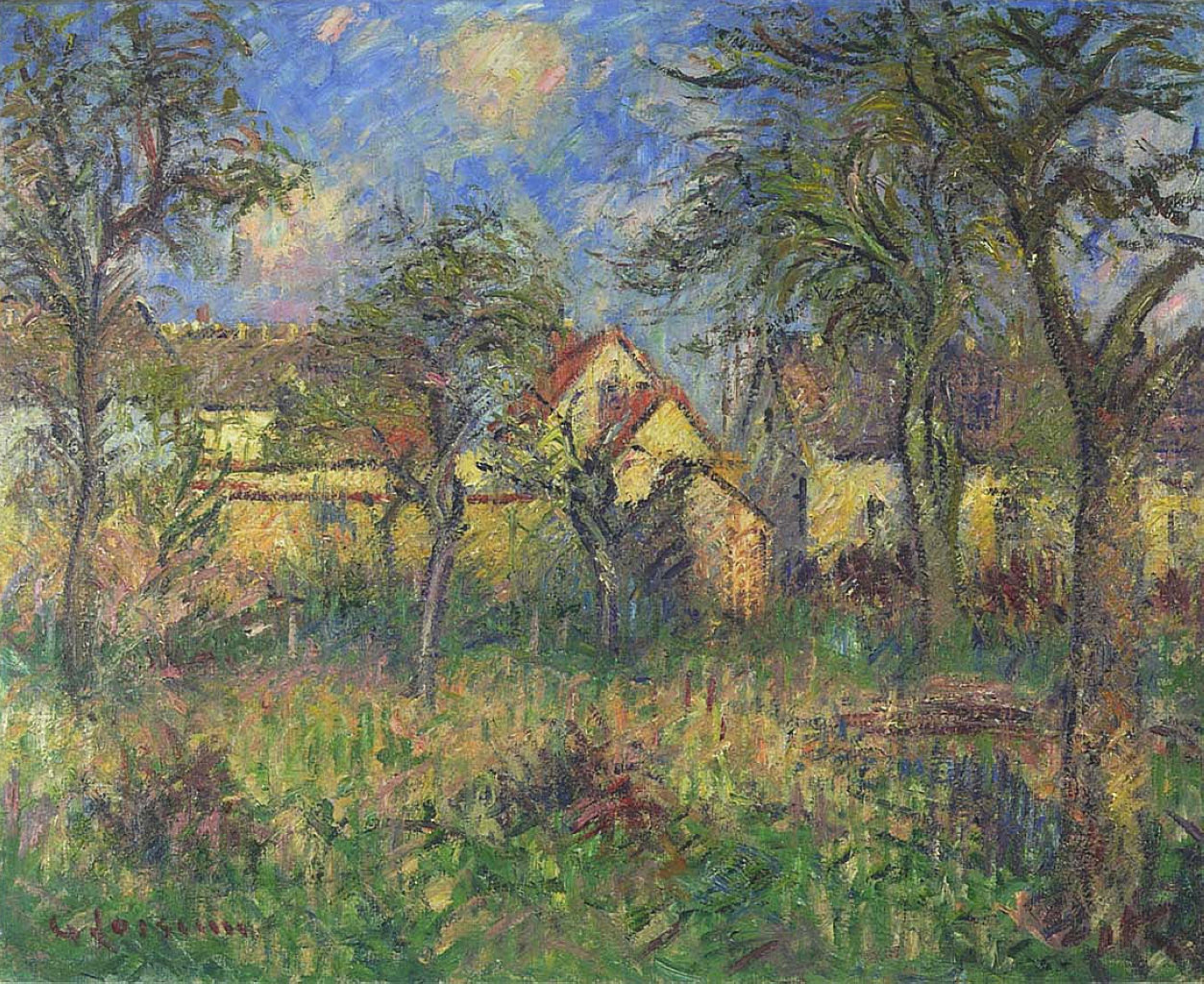 The Garden (1920) Gustave Loiseau tablo - Dekolata