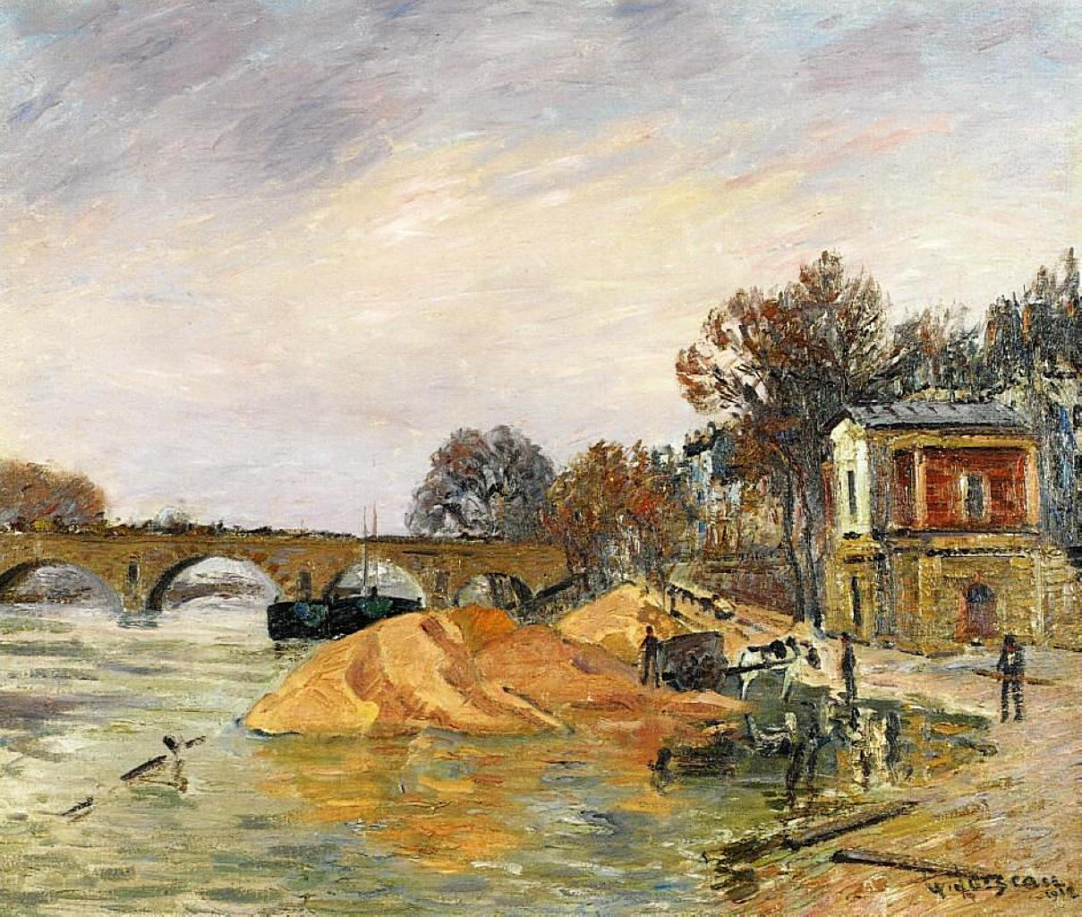 The Pont Marie de Paris (1912) Gustave Loiseau tablo - Dekolata