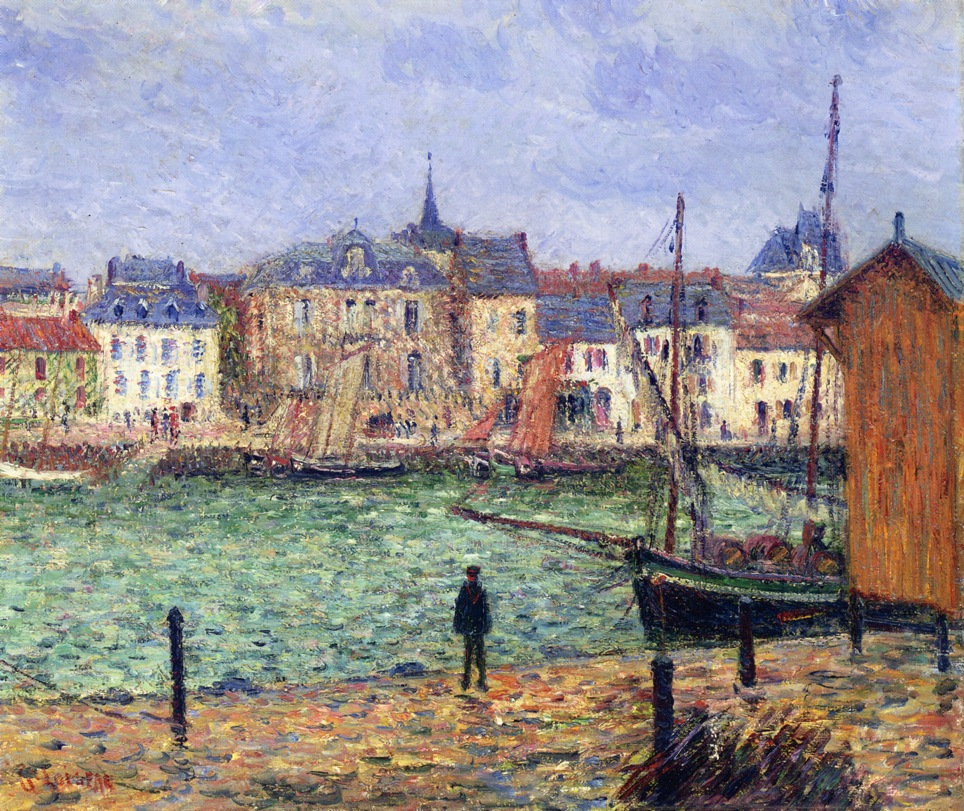 The Port of Pornic (1900) Gustave Loiseau tablo - Dekolata