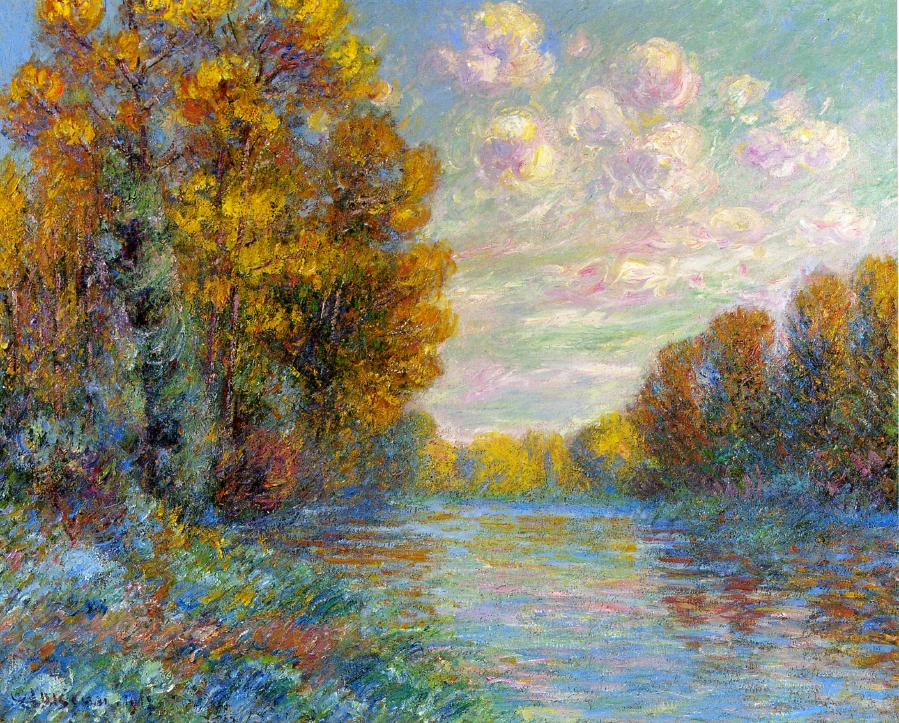 The River in Autumn (1912) Gustave Loiseau tablo - Dekolata