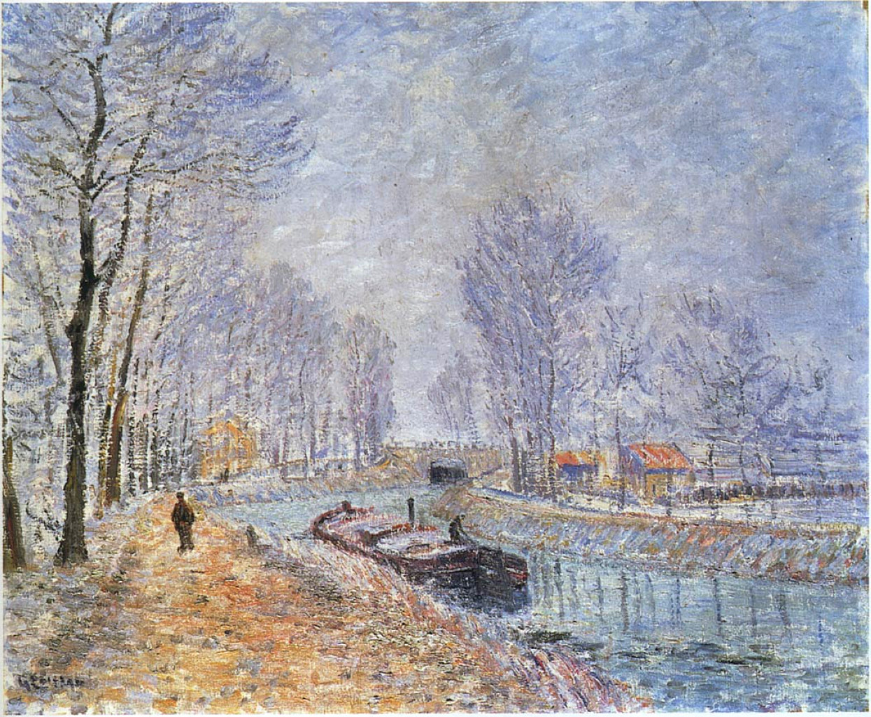 The Seine at Pontoise – Gustave Loiseau Tablo