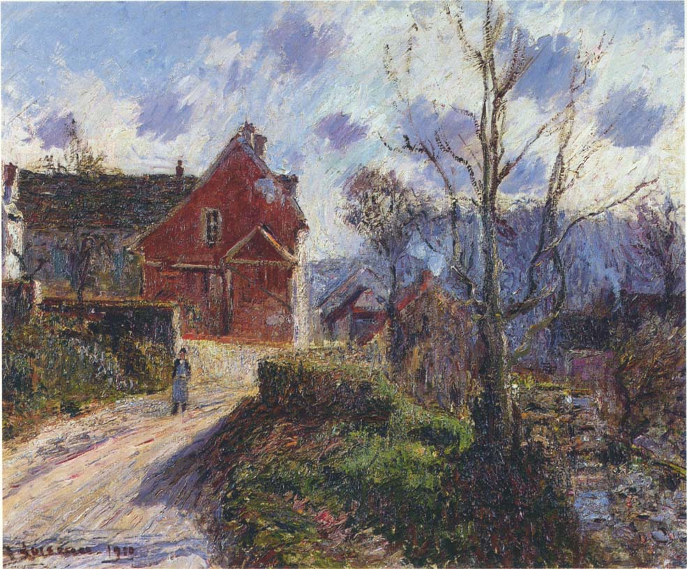 The red painted house – Gustave Loiseau Tablo
