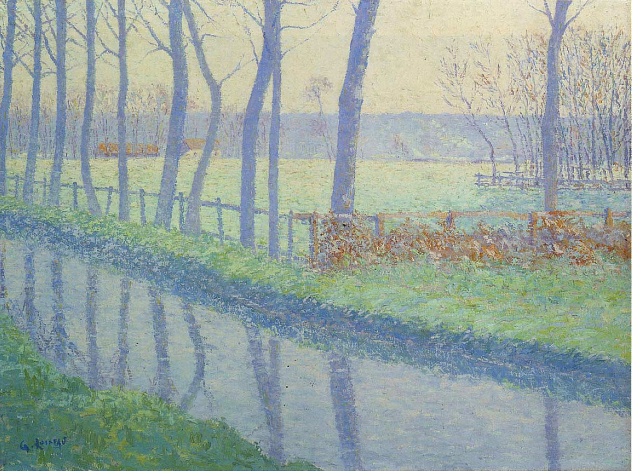 Trees by the River (1891) – Gustave Loiseau Tablo