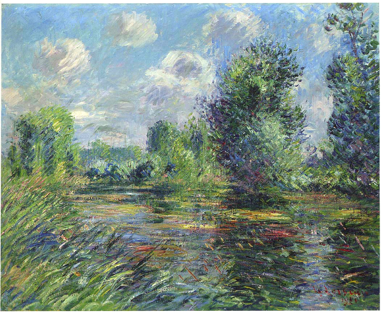 Woods Near Eure River (1920) Gustave Loiseau tablo - Dekolata