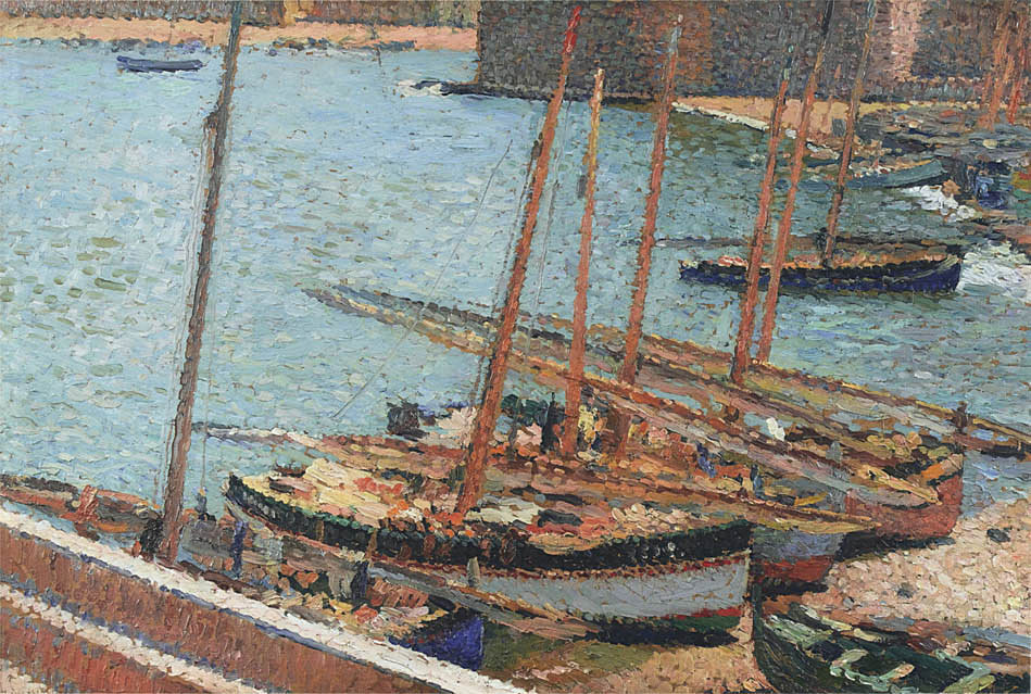 Boats in Port Collioure Henri Martin tablo - Dekolata