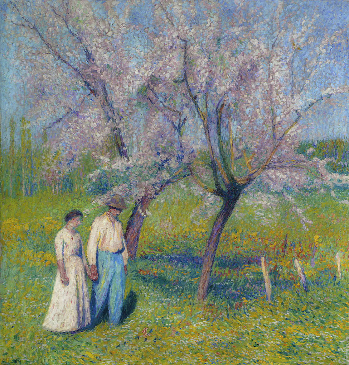 Brides walk under the apple trees Henri Martin tablo - Dekolata
