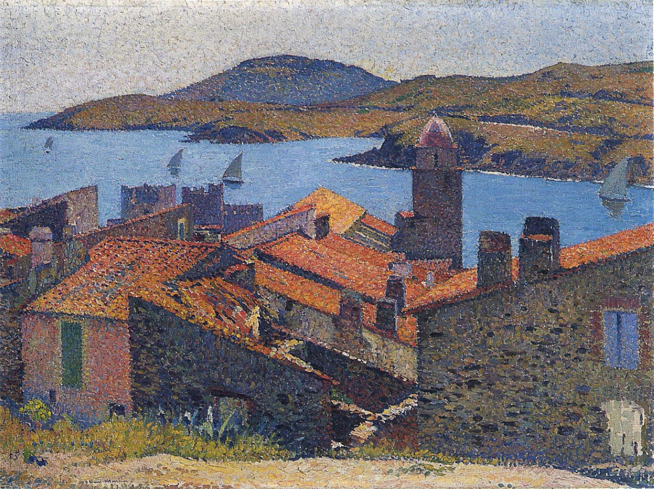 Collioure and Red Roofs Henri Martin tablo - Dekolata