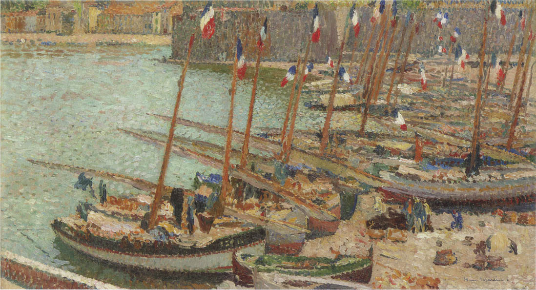 Collioure port July 14 Henri Martin tablo - Dekolata