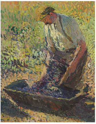 Farmer Kneeling Henri Martin tablo - Dekolata