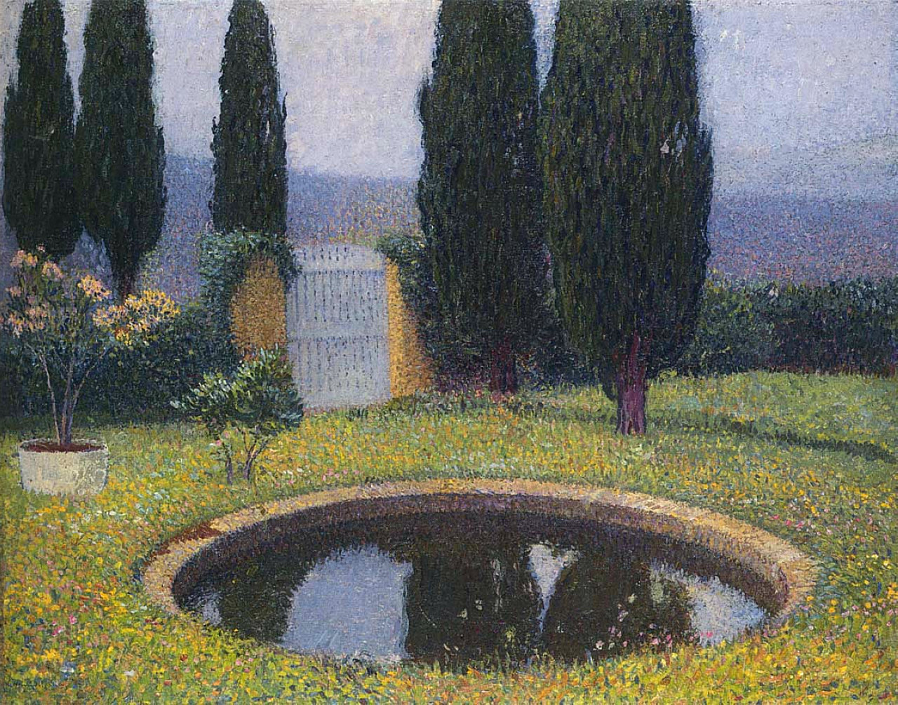 Fountain in Labastide du Vert (1923) Henri Martin tablo - Dekolata
