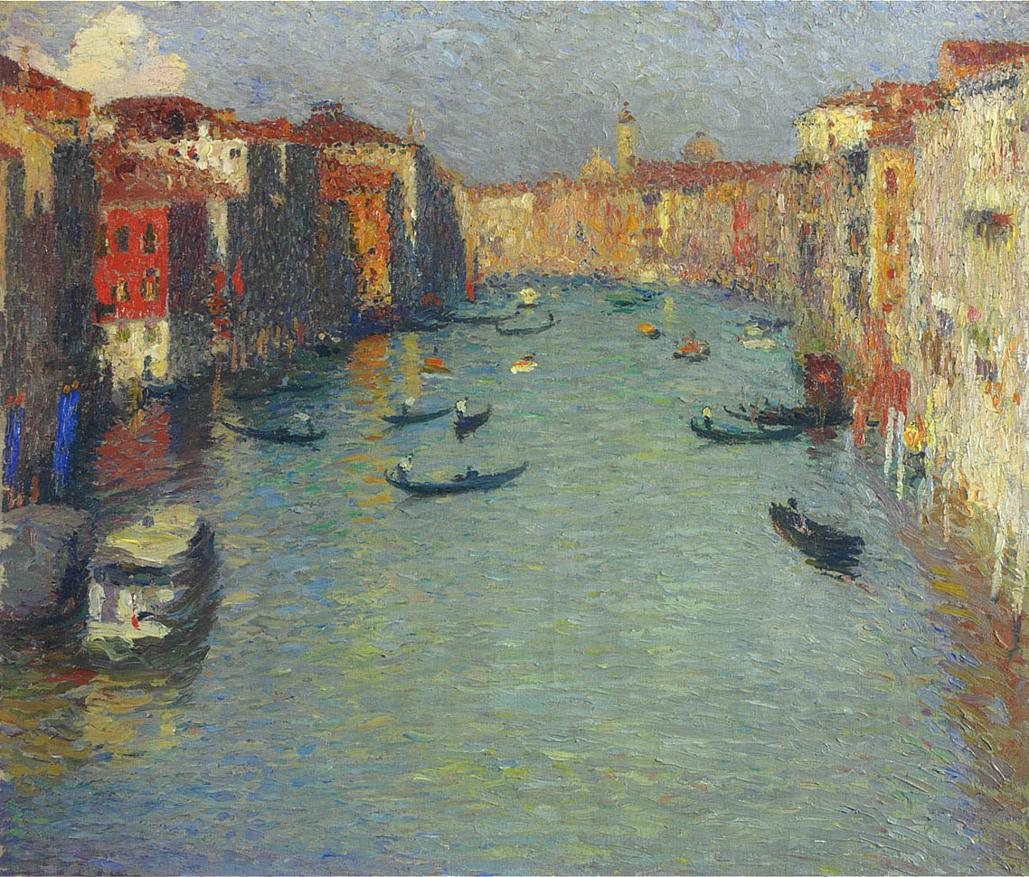 Gondolas on the Grand Canal in Venice Henri Martin tablo - Dekolata