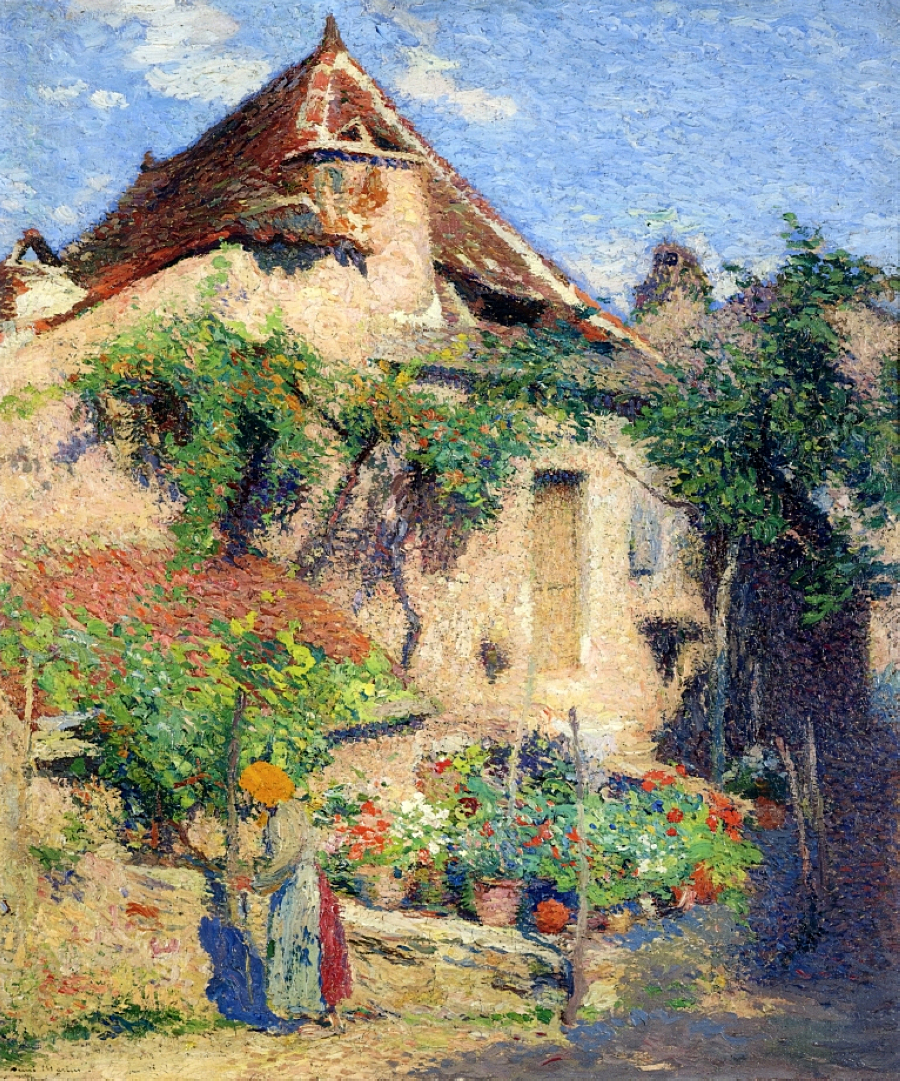House and Garden at Saint Cirq Lapopie (1920) Henri Martin tablo - Dekolata