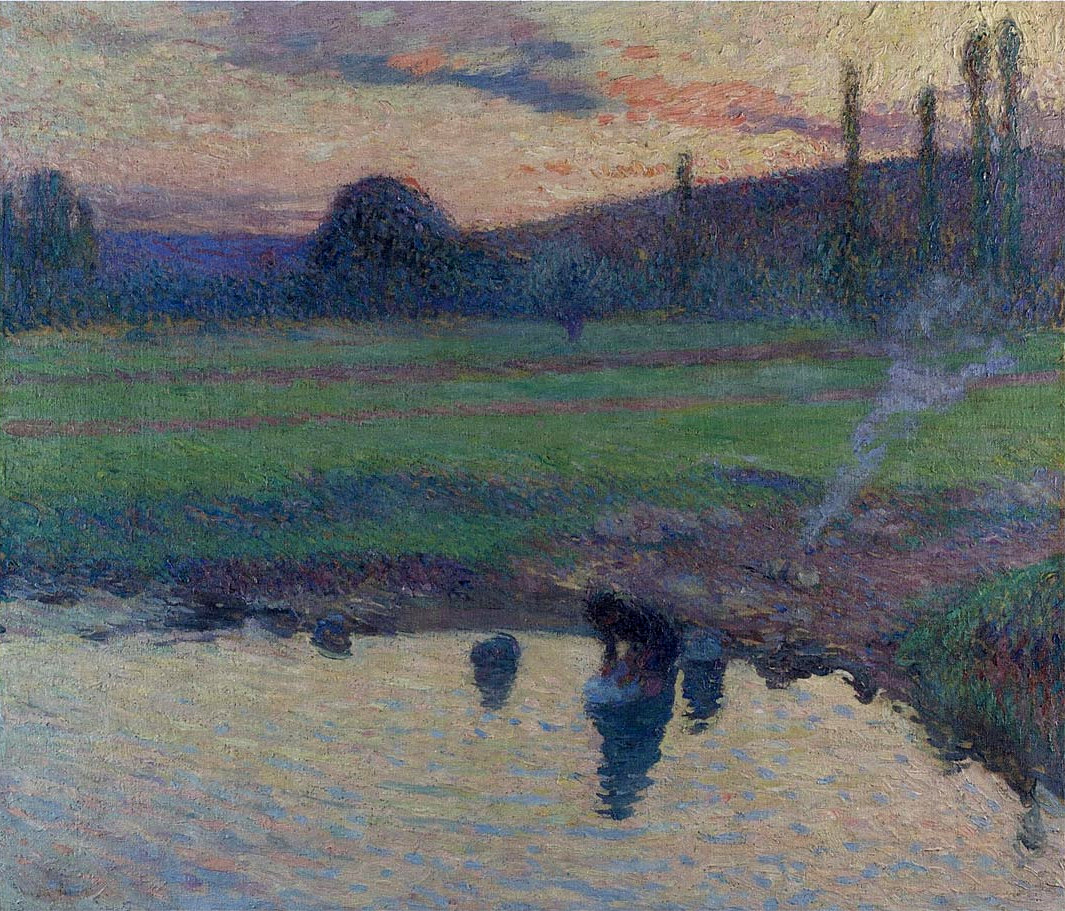 Lavandiere on the Pond Bank Henri Martin tablo - Dekolata