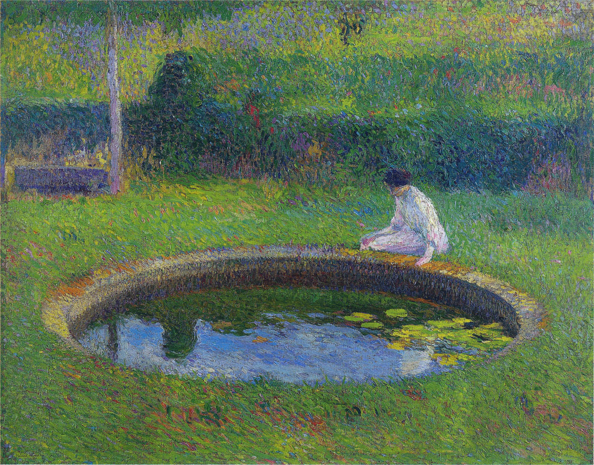 Madame Martin by the Pool in Marquayrol Henri Martin tablo - Dekolata