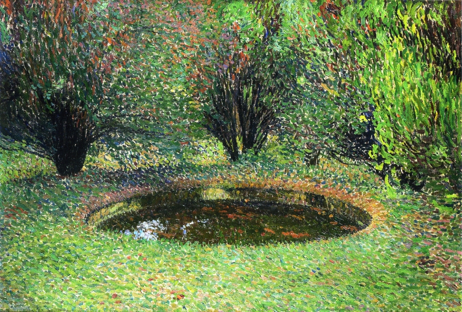 Marquayrol, Basin with Thujas (1920) Henri Martin tablo - Dekolata