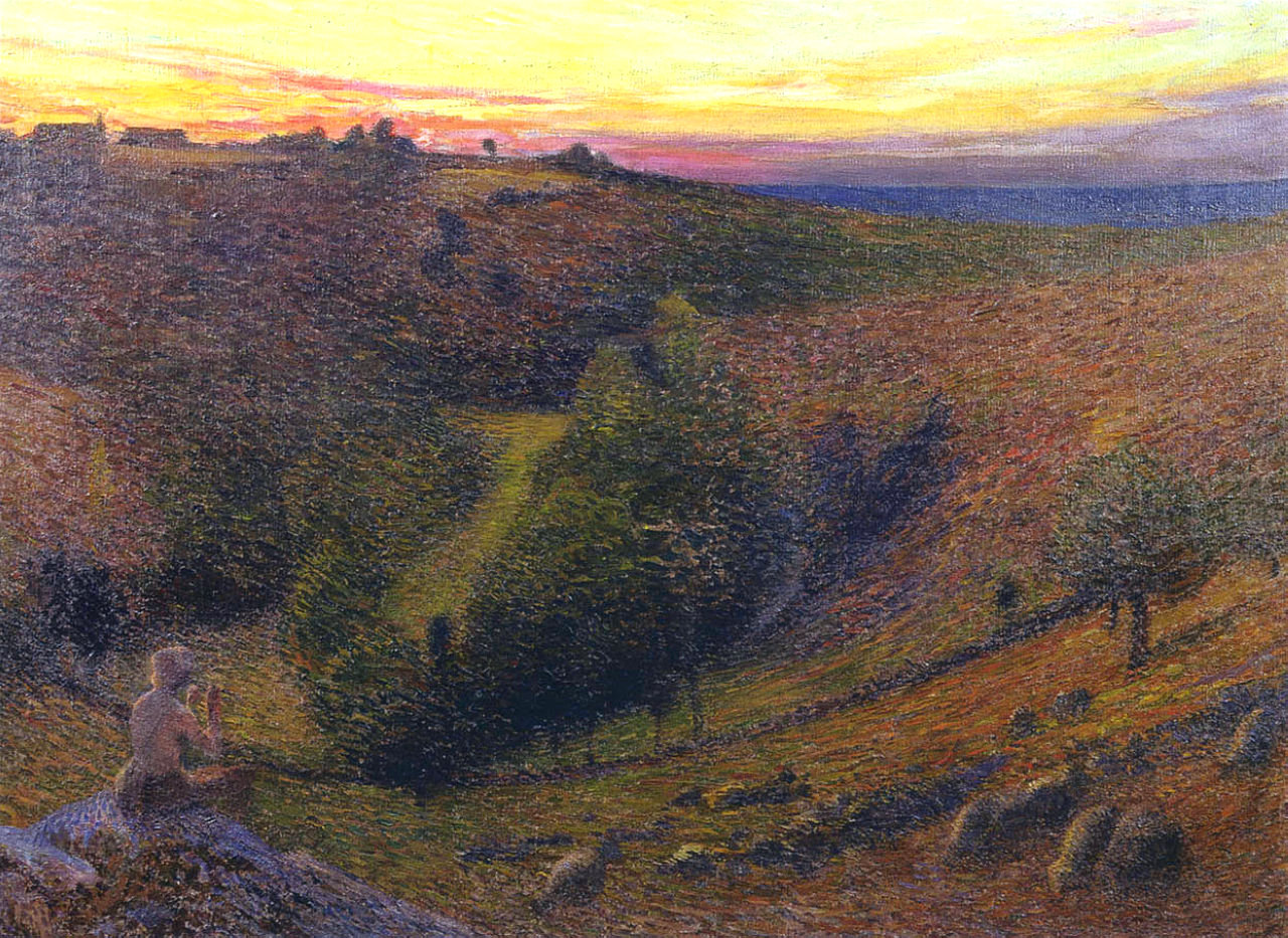 Playing Pipes to the Setting Sun (1898) – Henri Martin Tablo