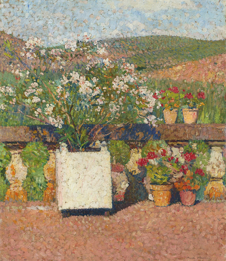 Roses and Geraniums on the Terrace at Marquayrol Henri Martin tablo - Dekolata