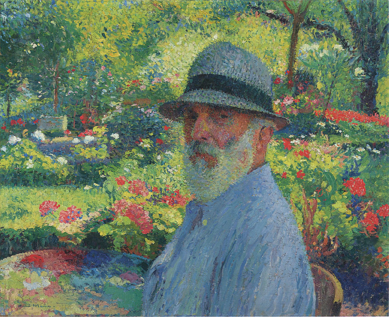 Self Portrait in the Garden Henri Martin tablo - Dekolata