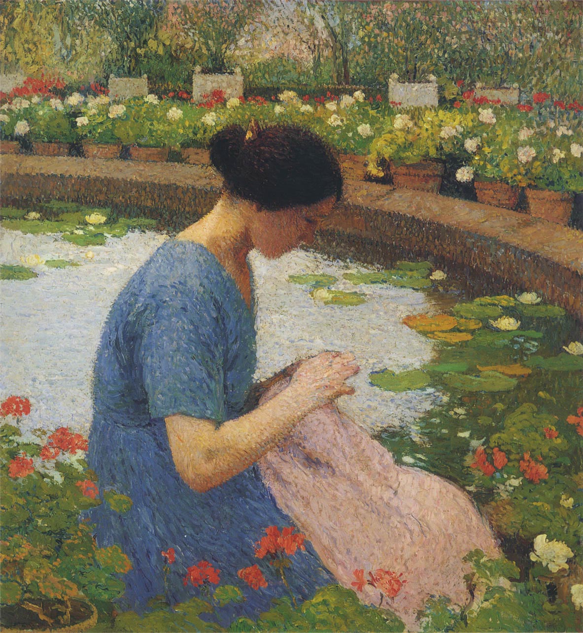Sewing in the Garden at Marquayrol – Henri Martin Tablo