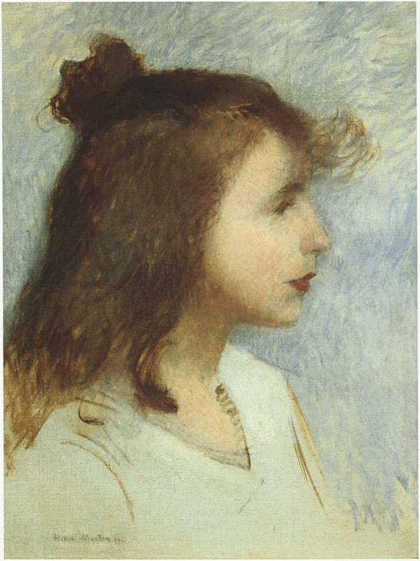 Sketch of a Young Girl (1888) Henri Martin tablo - Dekolata