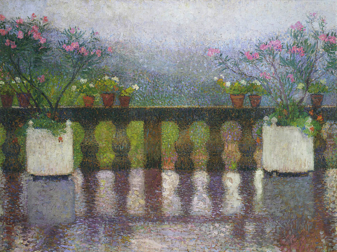 Terrace in the Rain in Marquayrol – Henri Martin Tablo