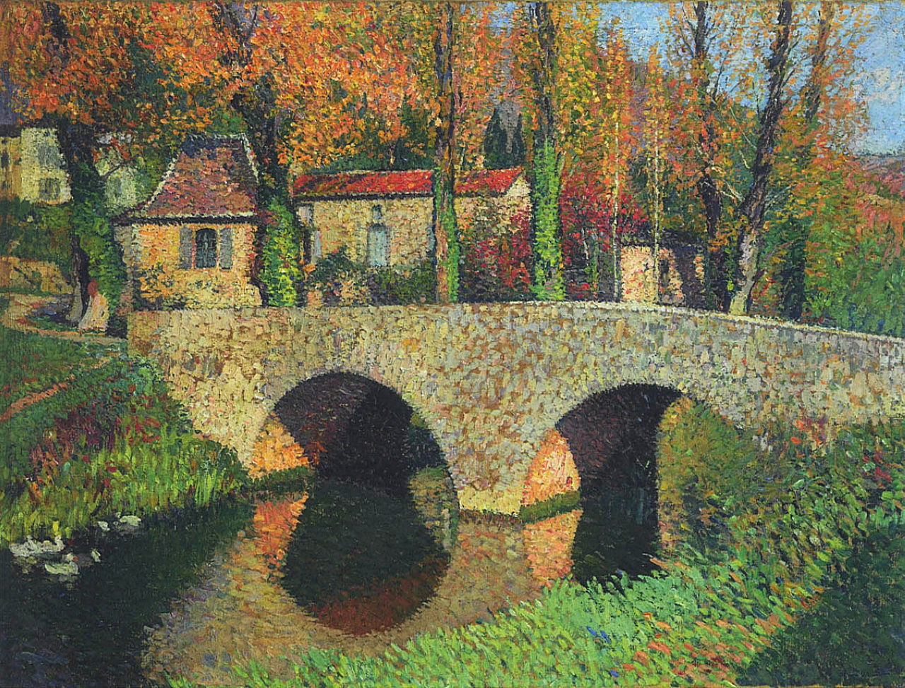 The Bridge in Labastide du Vert Henri Martin tablo - Dekolata