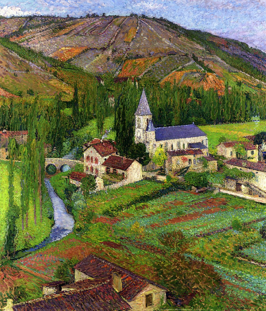The Church at Labastide (1920) Henri Martin tablo - Dekolata